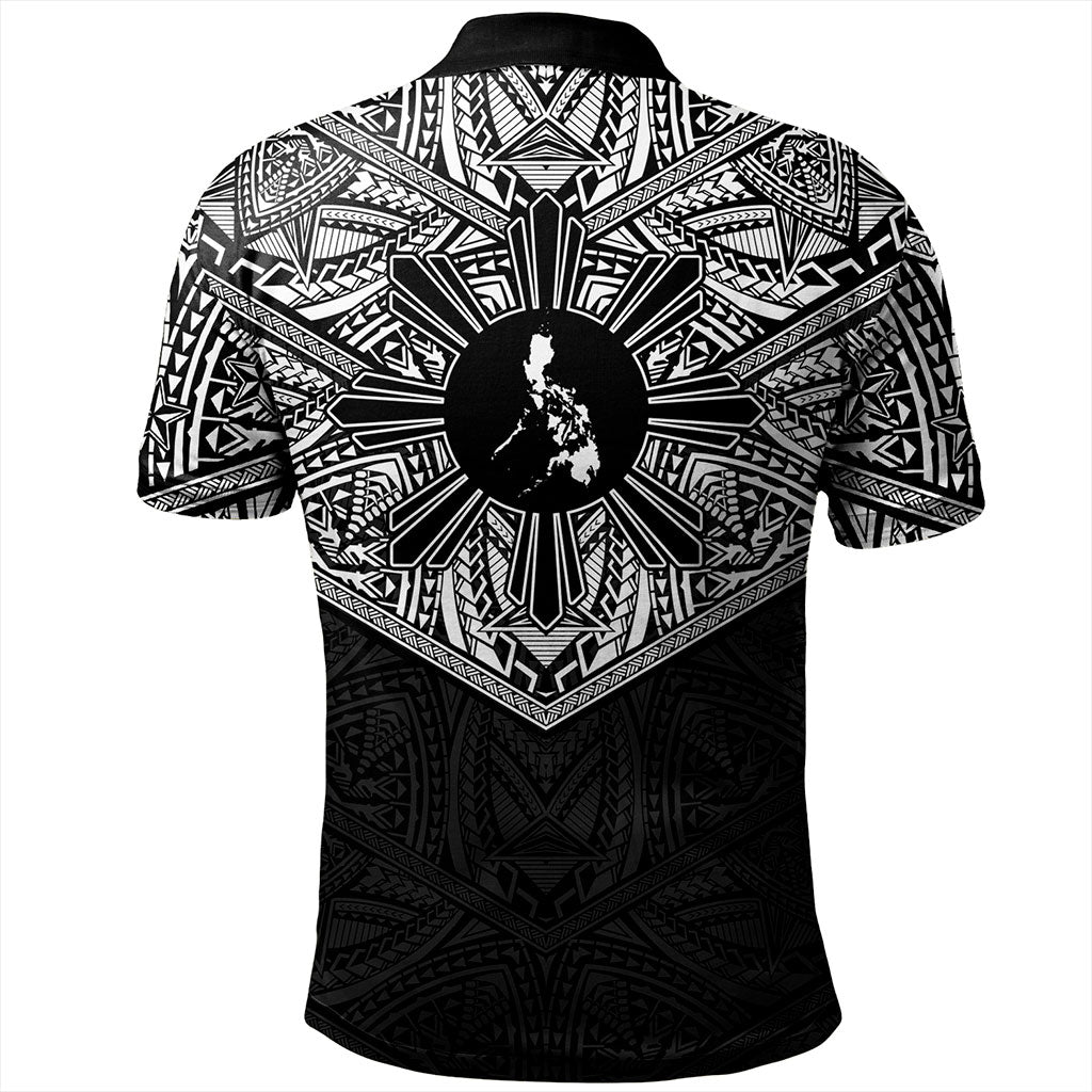 Philippines Filipinos Polo Shirt Traditional Tribal Tattoo Sun