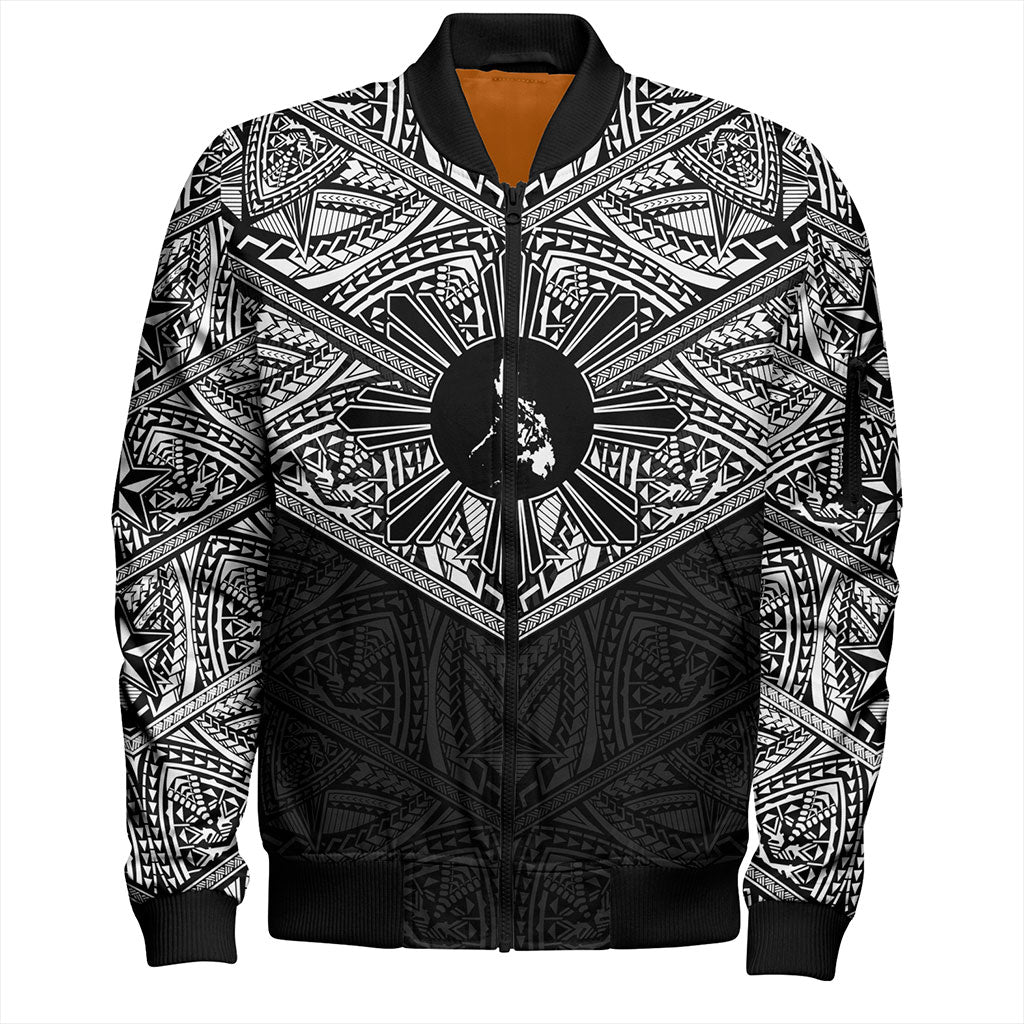 Philippines Filipinos Bomber Jacket Traditional Tribal Tattoo Sun