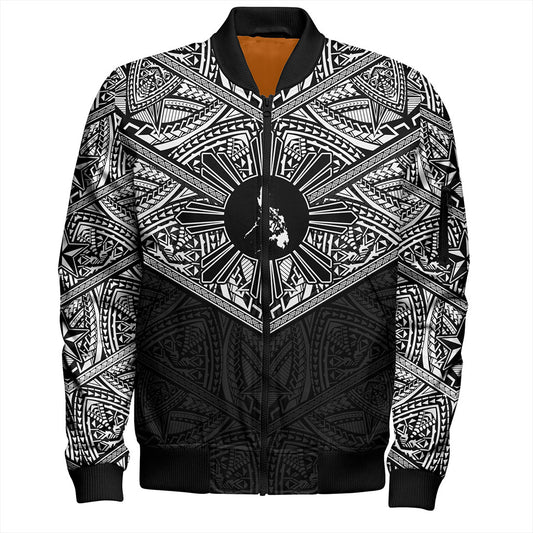 Philippines Filipinos Bomber Jacket Traditional Tribal Tattoo Sun