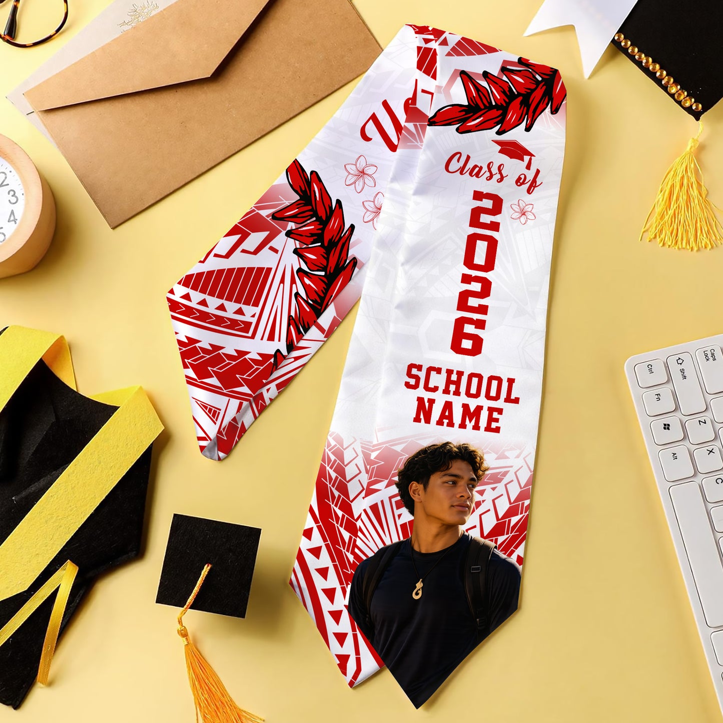 Samoa Graduation Stole Tribal Coat Of Arms Ula Fala Original Ver.Image
