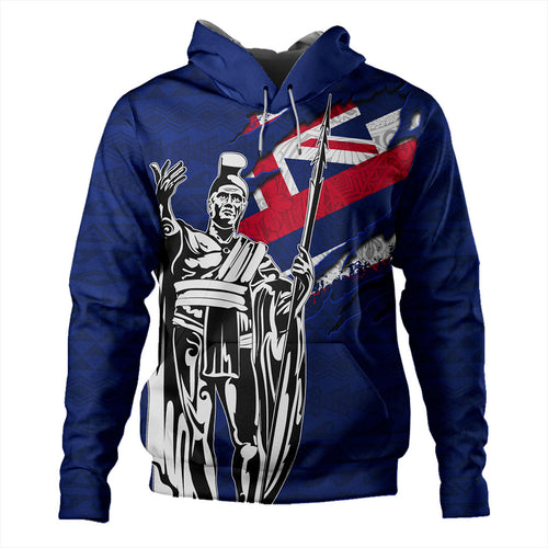 Hawaii Hoodie Tribal Flag King Kamehameha Crack Style