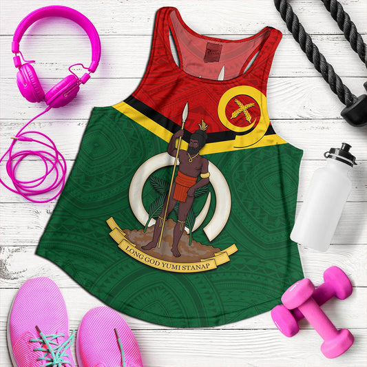 Vanuatu Women Tank Tribal Flag Sport Style
