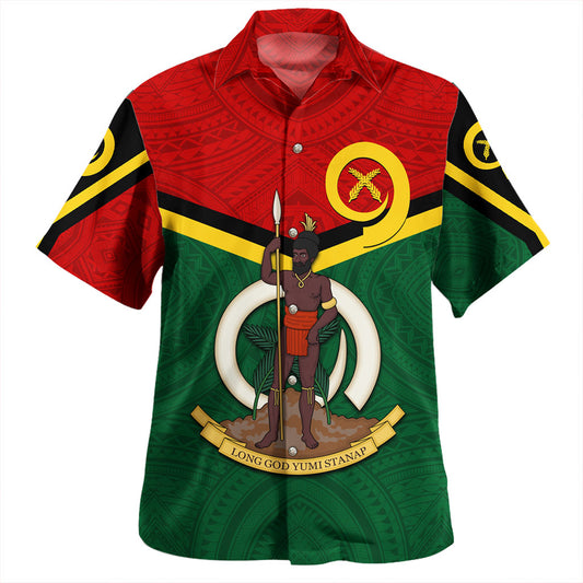 Vanuatu Hawaiian Shirt Custom Melanesia Tribal Golden Coconut