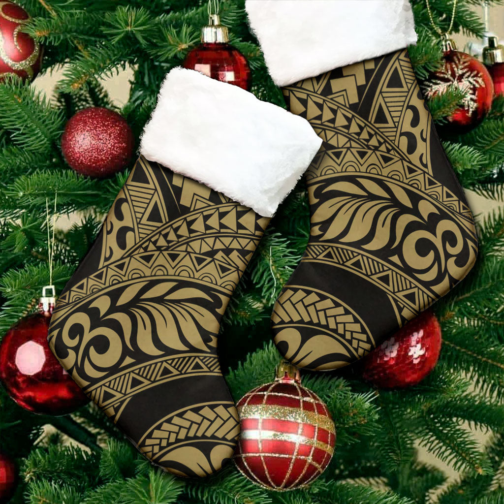 Hawaii Christmas Stocking Tribal Pattern Polynesian Gold