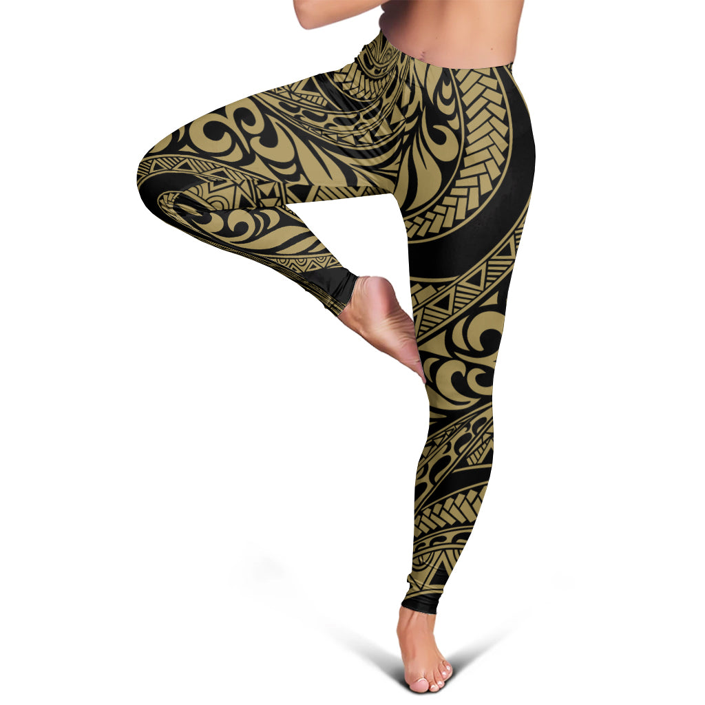 Hawaii Legging Tribal Pattern Polynesian Gold