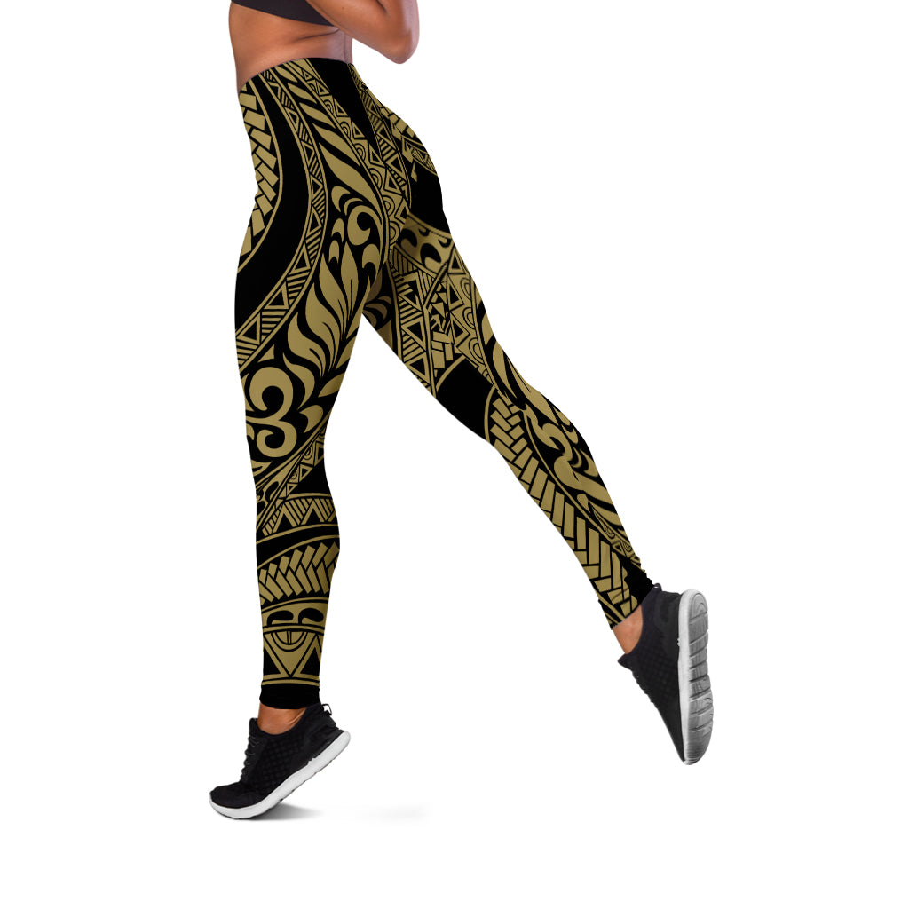 Hawaii Legging Tribal Pattern Polynesian Gold