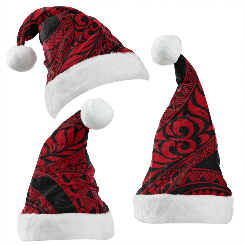 Hawaii Christmas Hat Tribal Pattern Polynesian Red