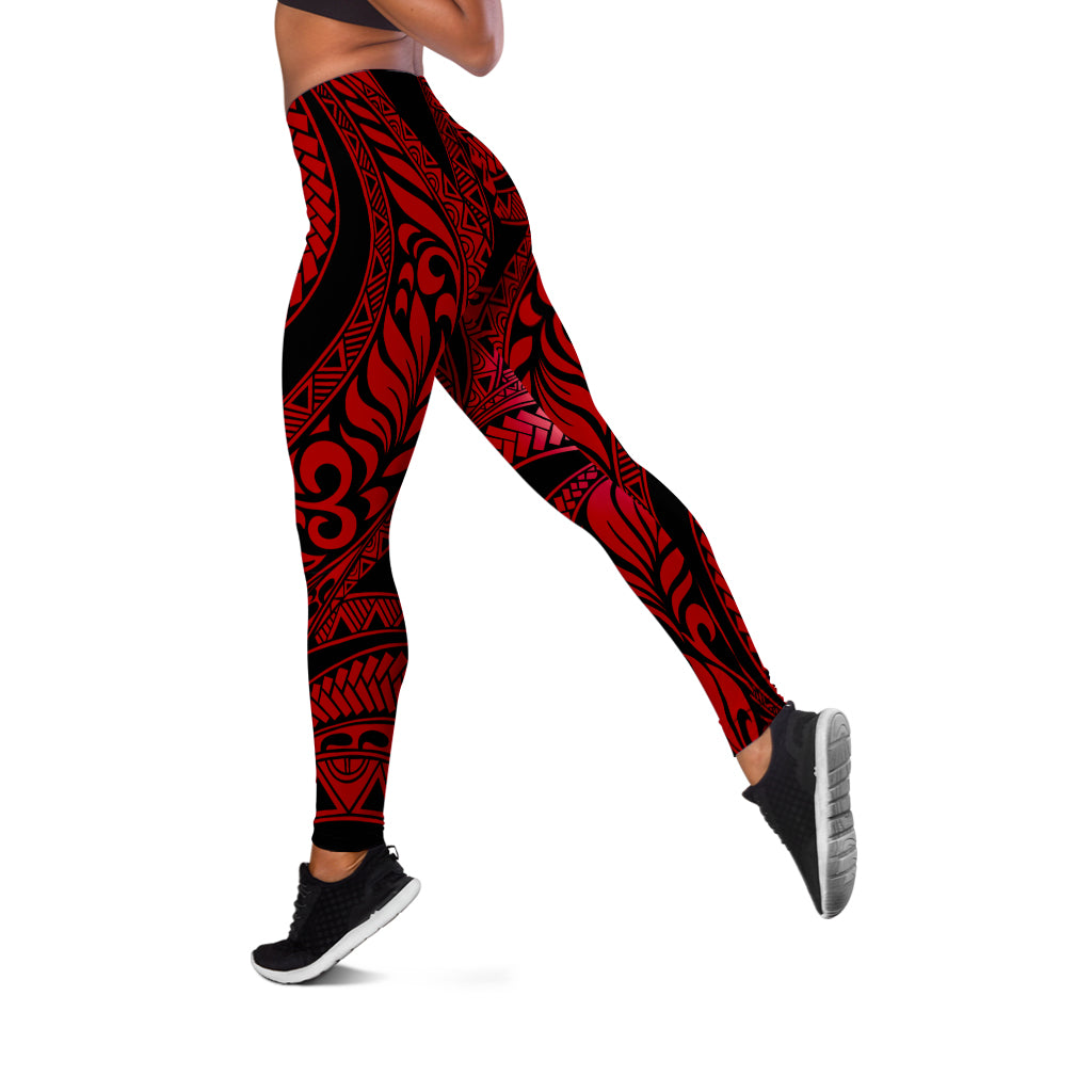 Hawaii Legging Tribal Pattern Polynesian Red