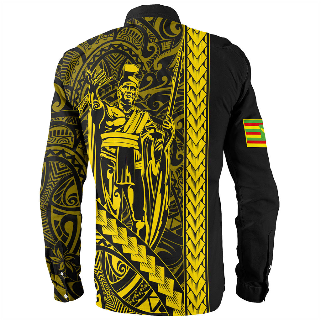 Hawaii Long Sleeve Shirt Tribal Polynesian Kanaka Maoli King Kamehameha