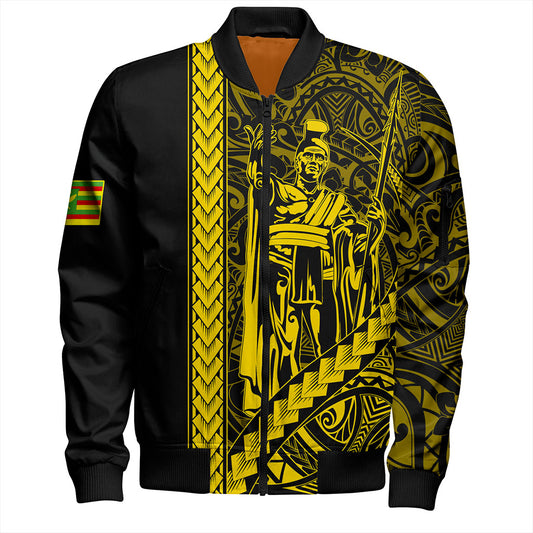 Hawaii Bomber Jacket Tribal Polynesian Kanaka Maoli King Kamehameha