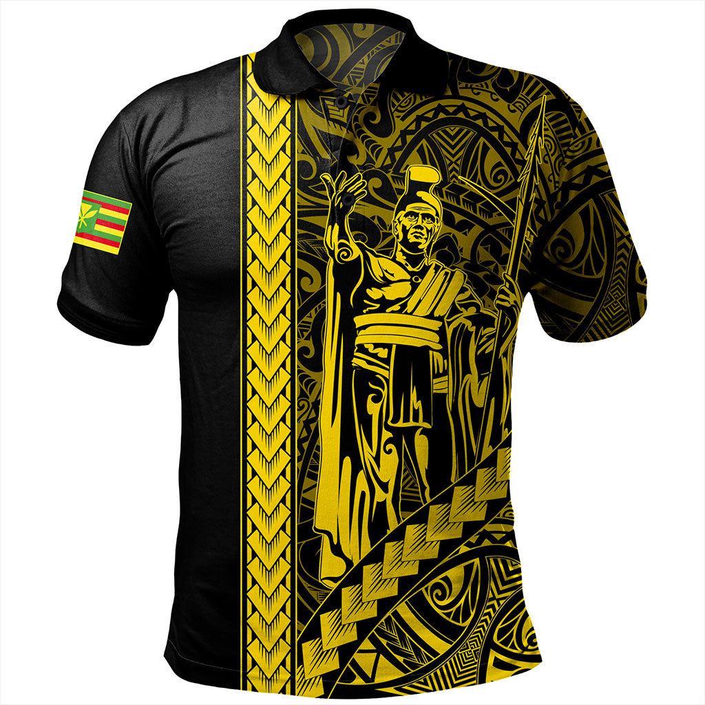 Hawaii Polo Shirt Tribal Polynesian Kanaka Maoli King Kamehameha