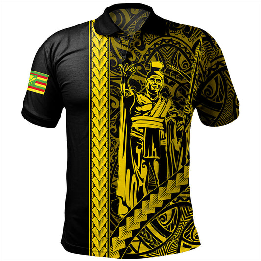 Hawaii Polo Shirt Tribal Polynesian Kanaka Maoli King Kamehameha