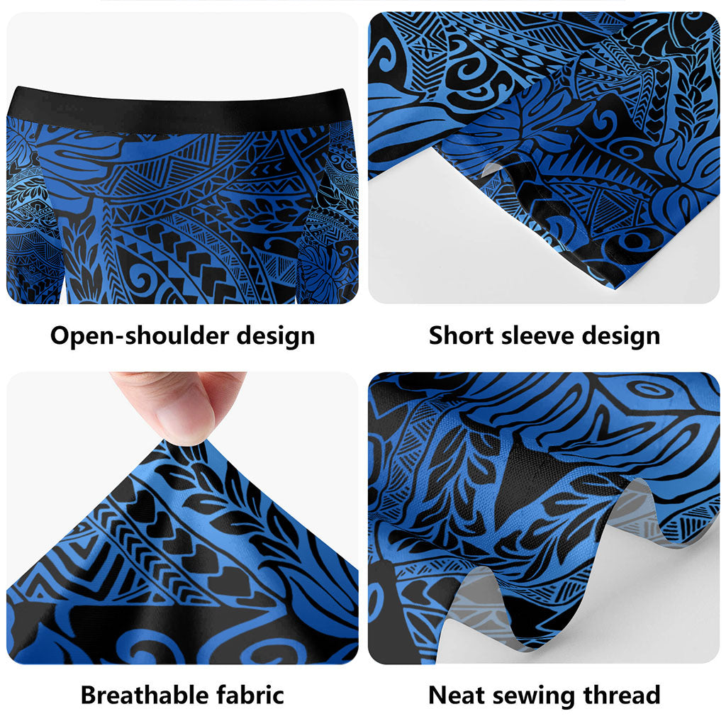 Hawaii Combo Short Sleeve Dress And Shirt Tribal Pattern Leaf
