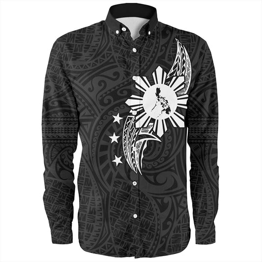 Philippines Filipinos Long Sleeve Shirt Tribal Tattoo Art Style