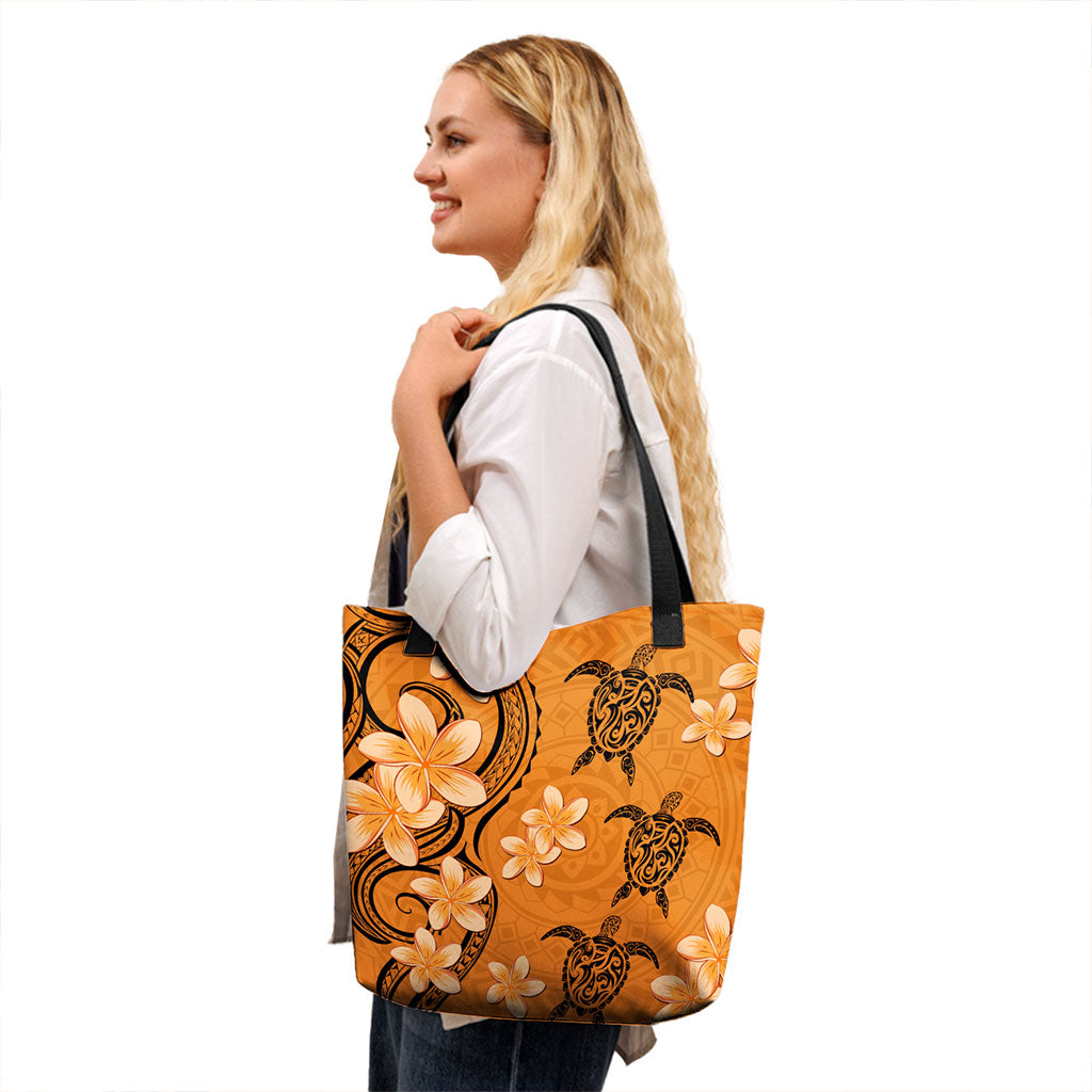 Hawaii Tote Bag Tribal Tattoo Polynesia Plumeria Flower