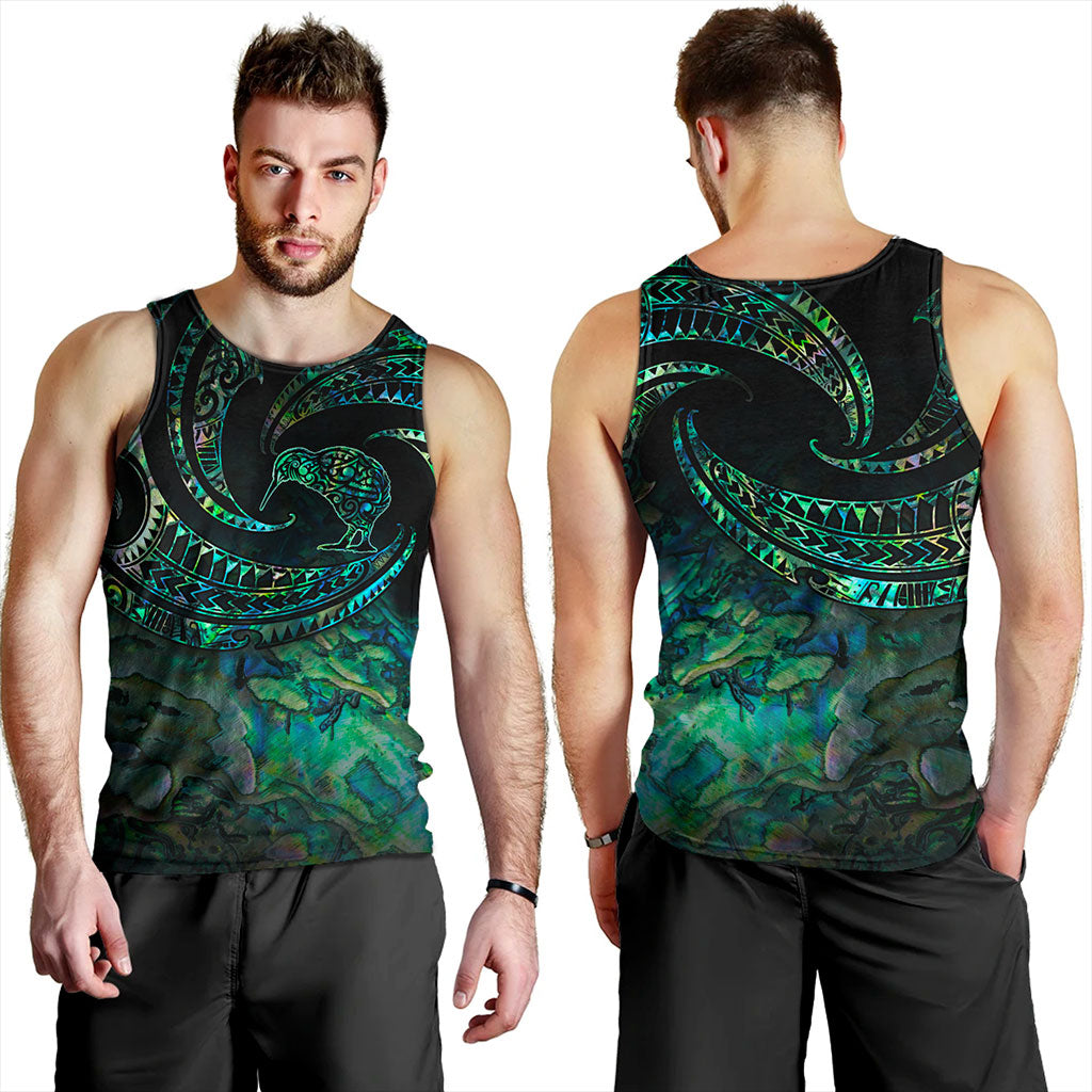 New Zealand Tank Top Tribal Wave Papua Shell With Kiwi Bird