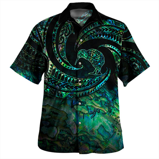 New Zealand Hawaiian Shirt Tribal Wave Papua Shell With Kiwi Bird