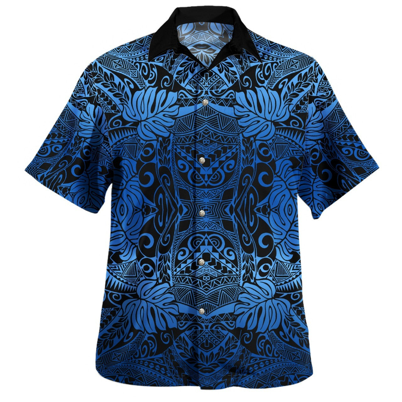 Hawaii Combo Short Sleeve Dress And Shirt Tribal Pattern Leaf