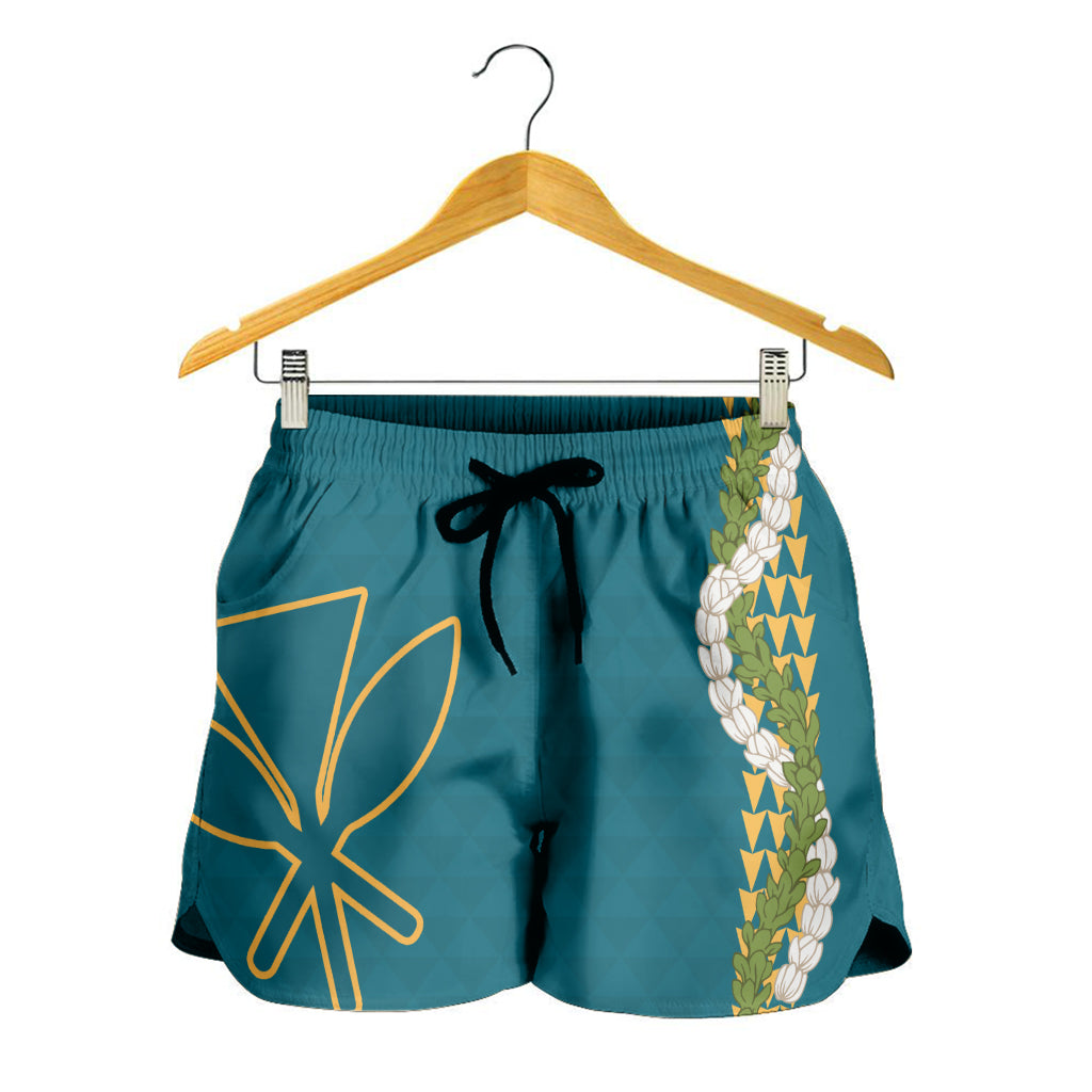 Hawaii Women Shorts Kanaka Maoli Puakenikeni Maile Flower Lei