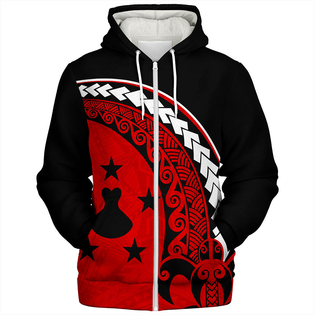 Austral Islands Sherpa Hoodie Turtle Polynesian Tribal Coat Of Arms