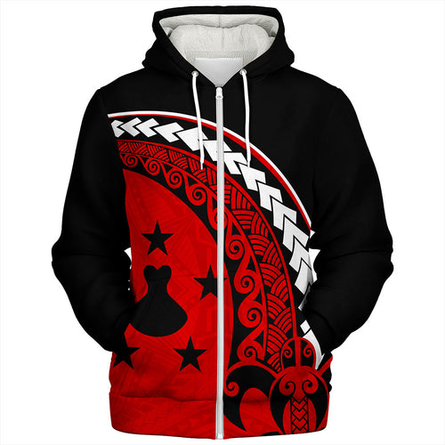 Austral Islands Sherpa Hoodie Turtle Polynesian Tribal Coat Of Arms