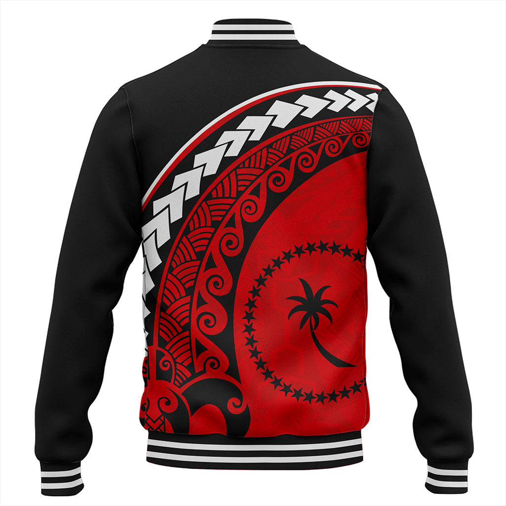 Chuuk State Baseball Jacket Turtle Polynesian Tribal Coat Of Arms