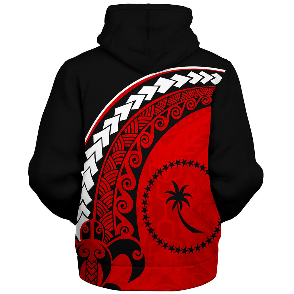Chuuk State Sherpa Hoodie Turtle Polynesian Tribal Coat Of Arms