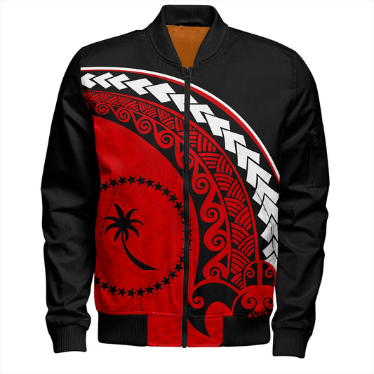 Chuuk State Bomber Jacket Turtle Polynesian Tribal Coat Of Arms