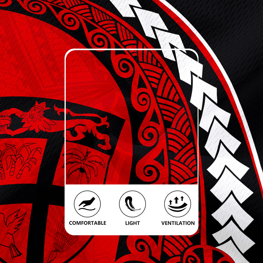 Fiji Rugby Jersey Turtle Polynesian Tribal Coat Of Arms