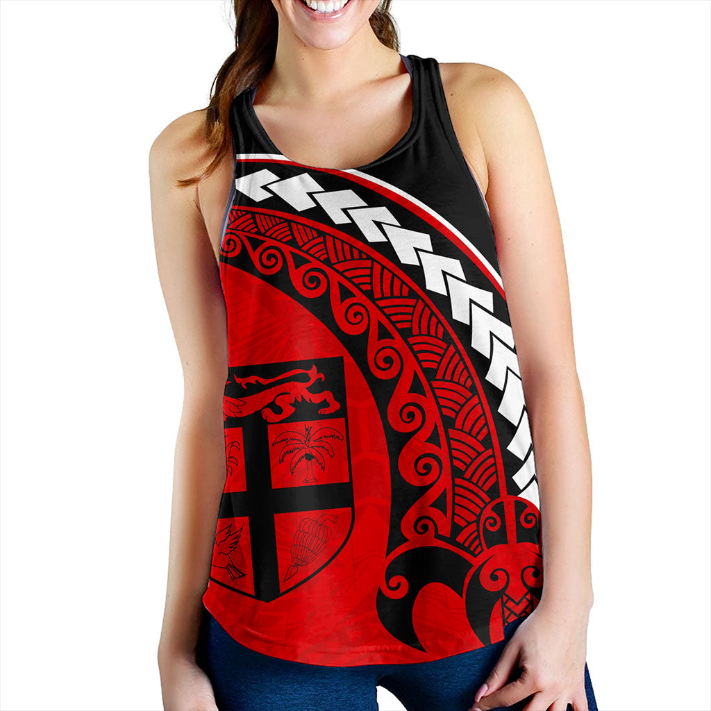 Fiji Women Tank Turtle Polynesian Tribal Coat Of Arms