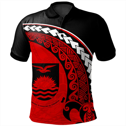 Kiribati Polo Shirt Turtle Polynesian Tribal Coat Of Arms