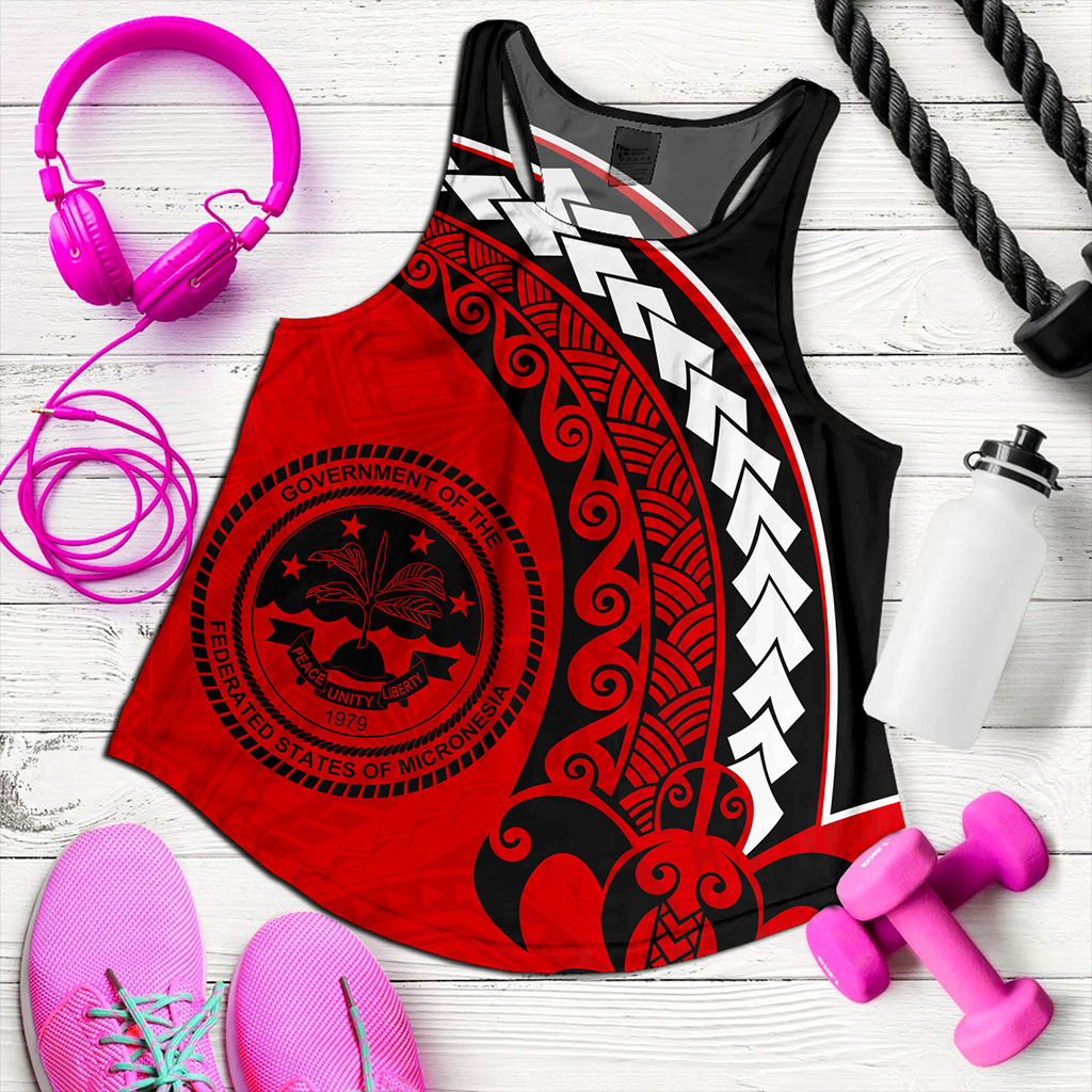 Federated States Of Micronesia Women Tank Turtle Polynesian Tribal Coat Of Arms