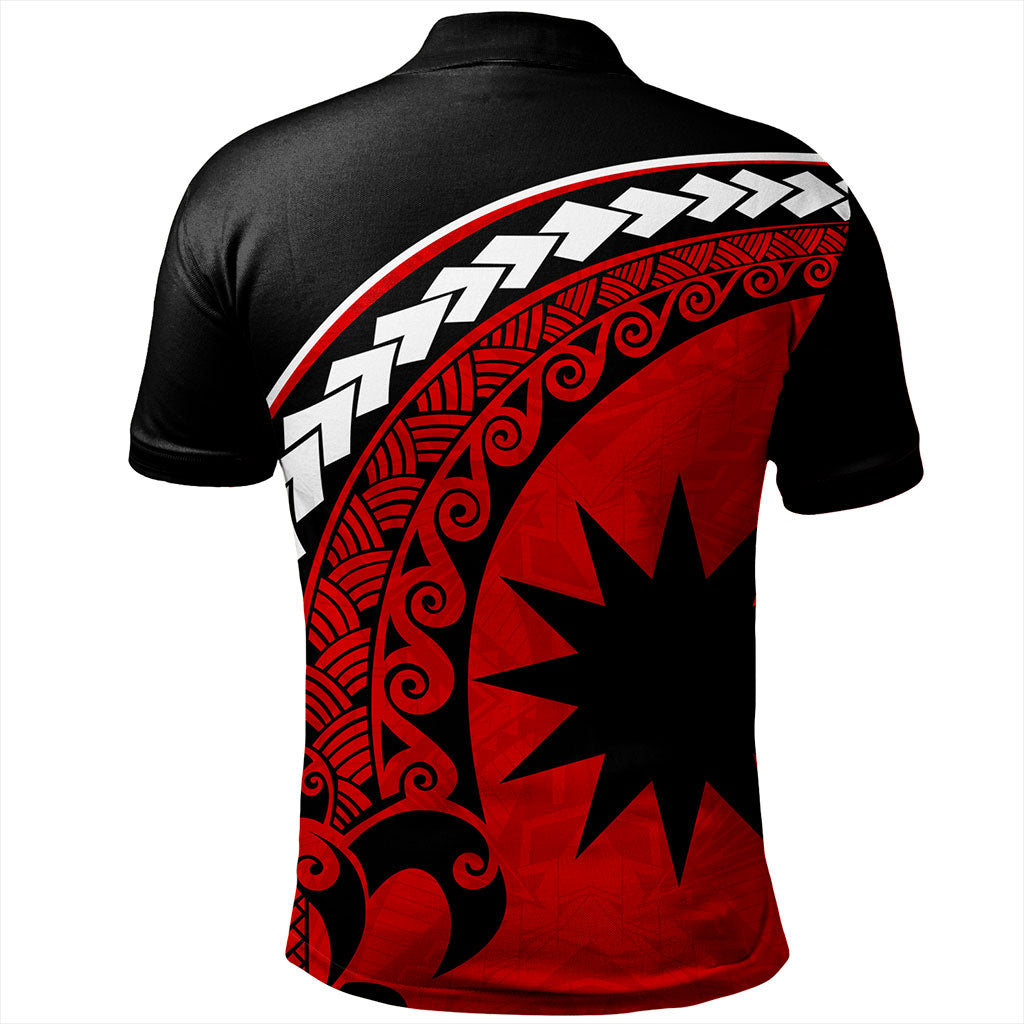 Nauru Polo Shirt Turtle Polynesian Tribal Coat Of Arms
