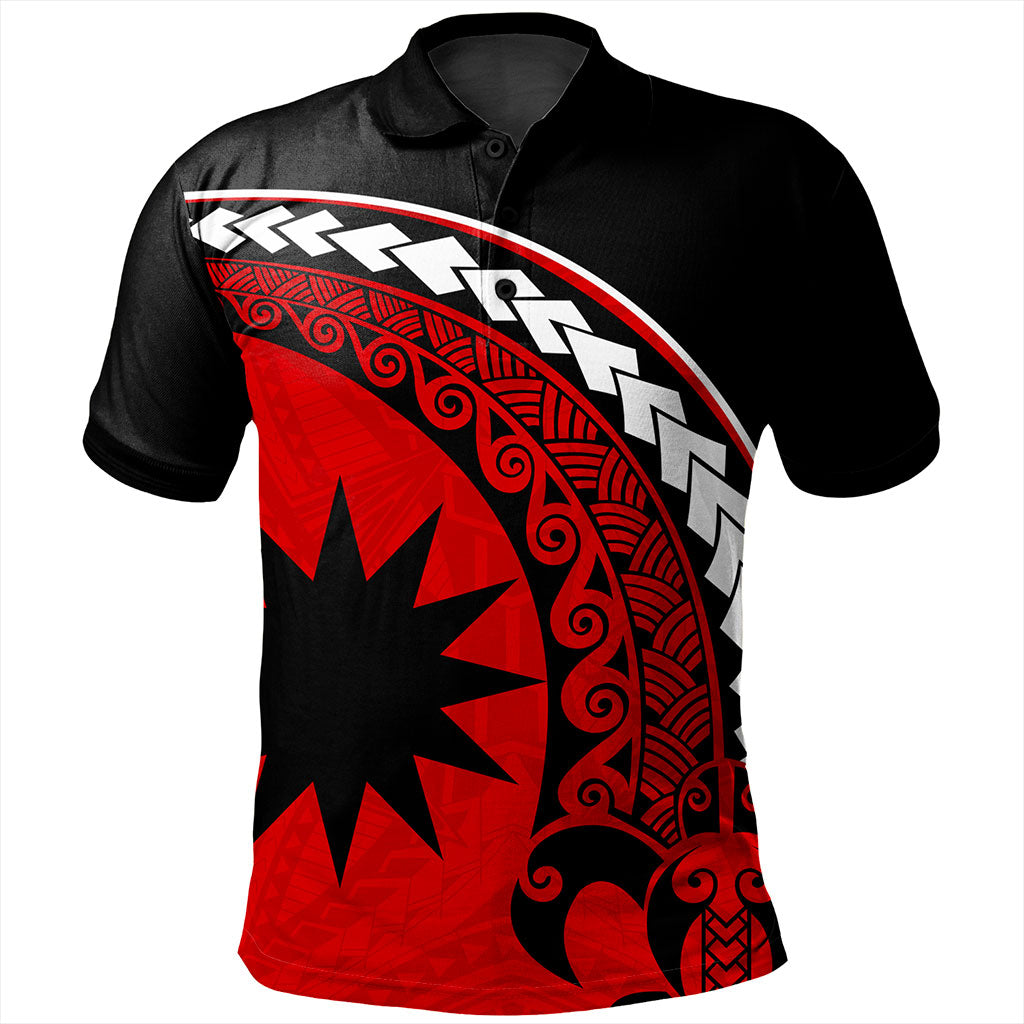 Nauru Polo Shirt Turtle Polynesian Tribal Coat Of Arms