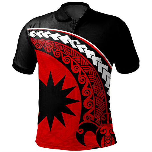 Nauru Polo Shirt Turtle Polynesian Tribal Coat Of Arms