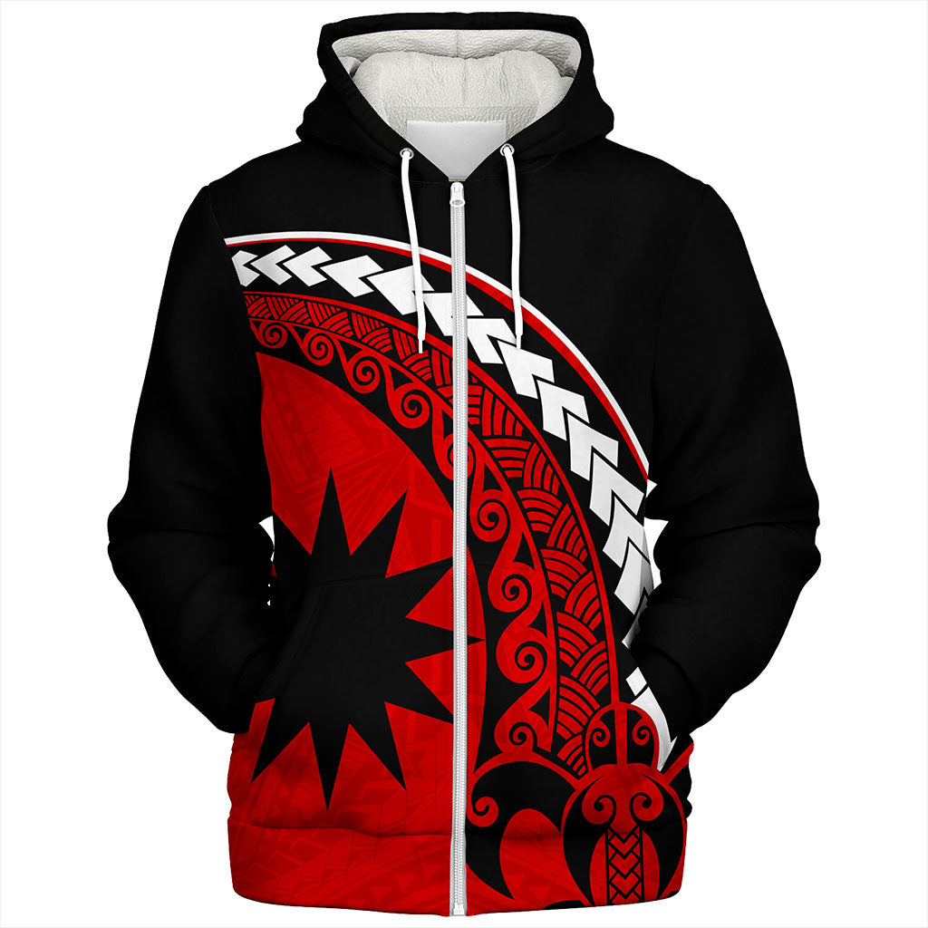 Nauru Sherpa Hoodie Turtle Polynesian Tribal Coat Of Arms