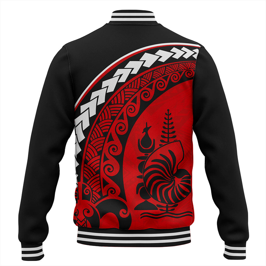 New Caledonia Baseball Jacket Turtle Polynesian Tribal Coat Of Arms