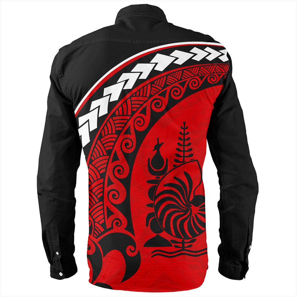 New Caledonia Long Sleeve Shirt Turtle Polynesian Tribal Coat Of Arms
