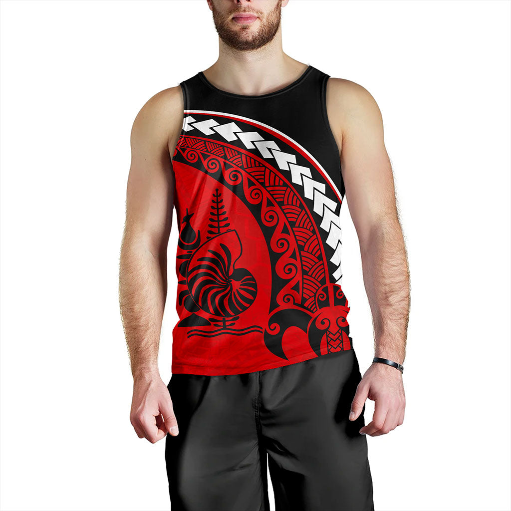 New Caledonia Tank Top Turtle Polynesian Tribal Coat Of Arms