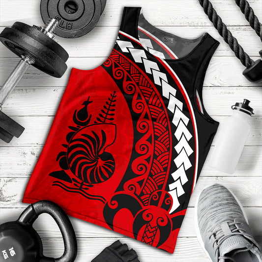 New Caledonia Tank Top Turtle Polynesian Tribal Coat Of Arms