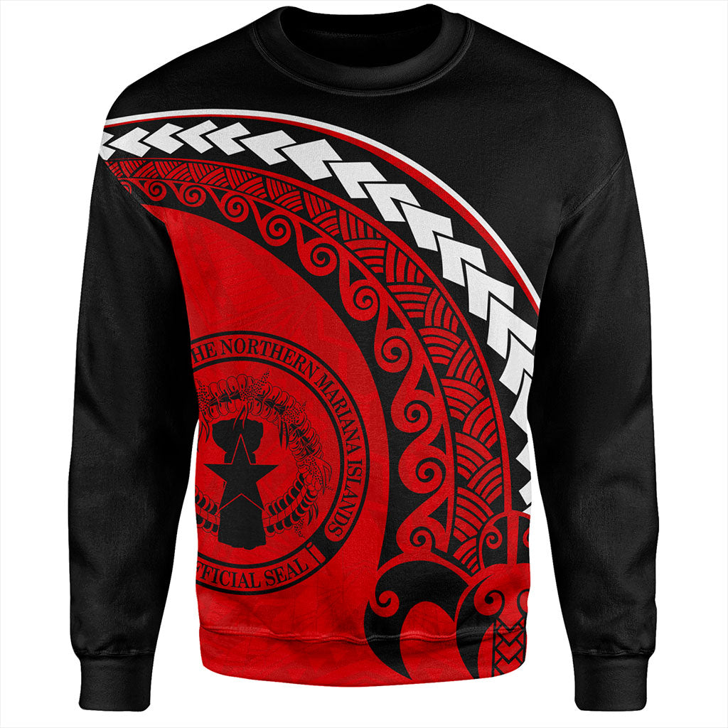 Northern Mariana Islands Sweatshirt Turtle Polynesian Tribal Coat Of Arms