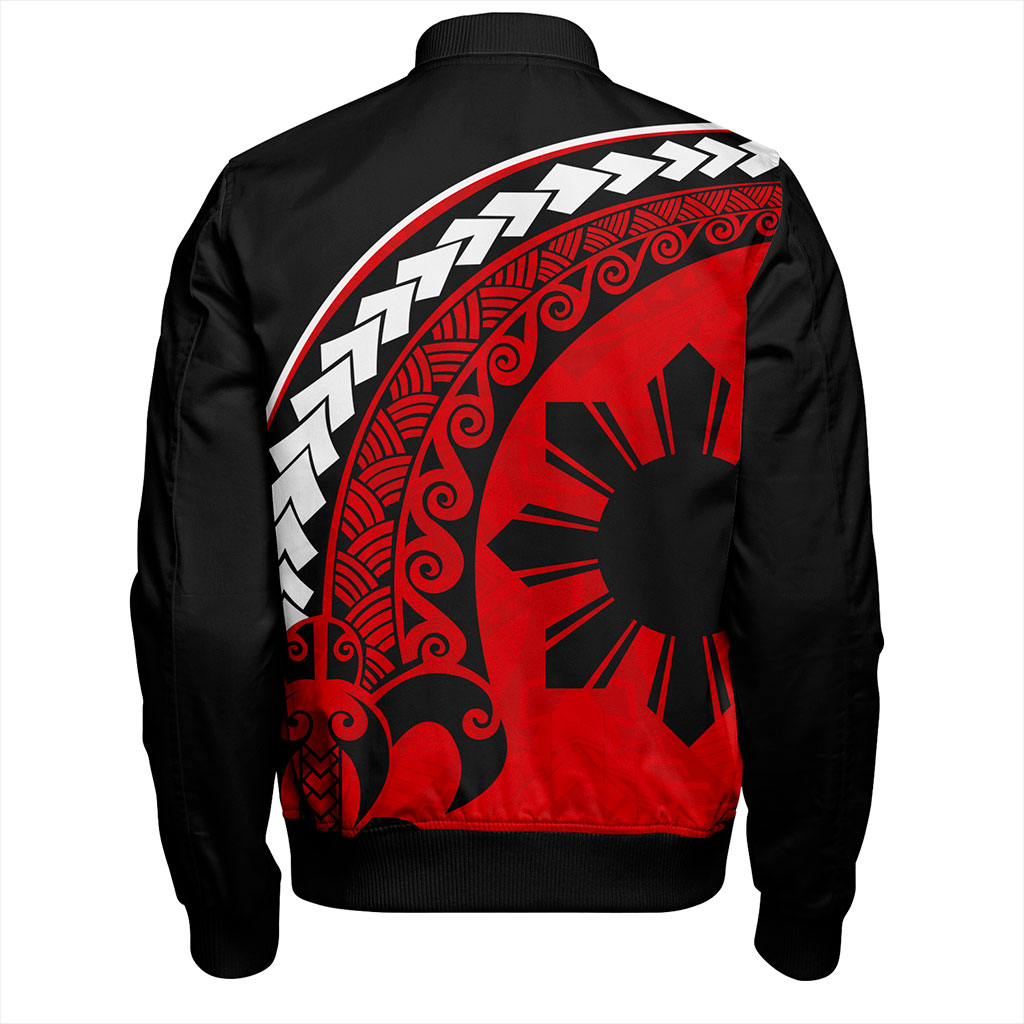 Philippines Filipinos Bomber Jacket Turtle Polynesian Tribal Coat Of Arms