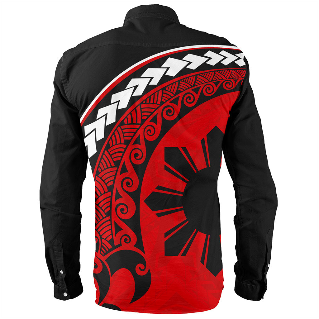 Philippines Filipinos Long Sleeve Shirt Turtle Polynesian Tribal Coat Of Arms