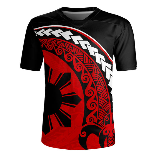Philippines Filipinos Rugby Jersey Turtle Polynesian Tribal Coat Of Arms