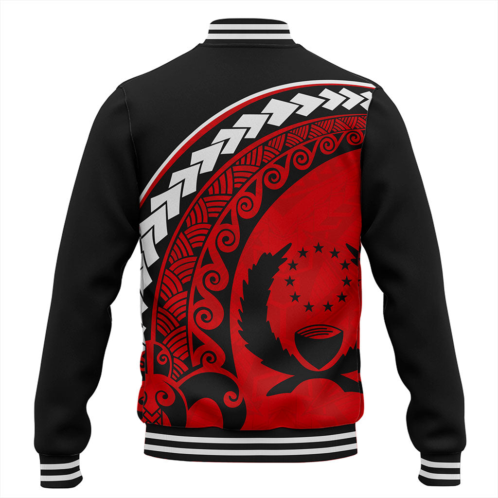 Pohnpei State Baseball Jacket Turtle Polynesian Tribal Coat Of Arms