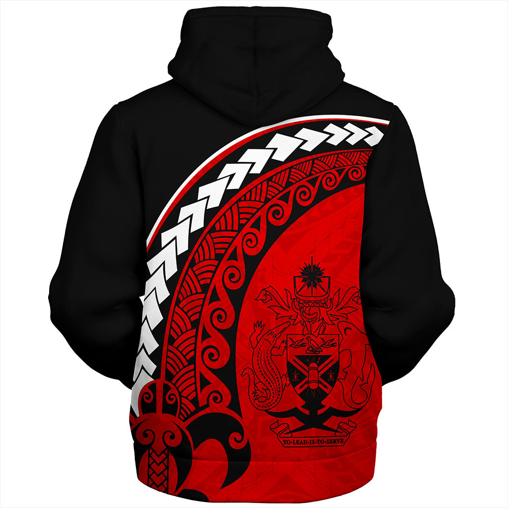 Solomon Islands Sherpa Hoodie Turtle Polynesian Tribal Coat Of Arms