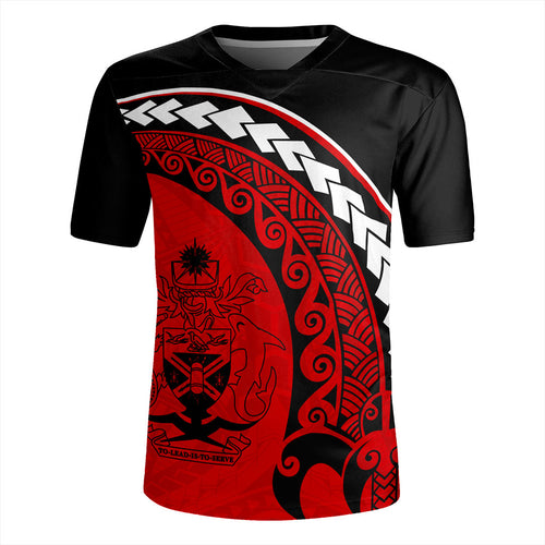 Solomon Islands Rugby Jersey Turtle Polynesian Tribal Coat Of Arms
