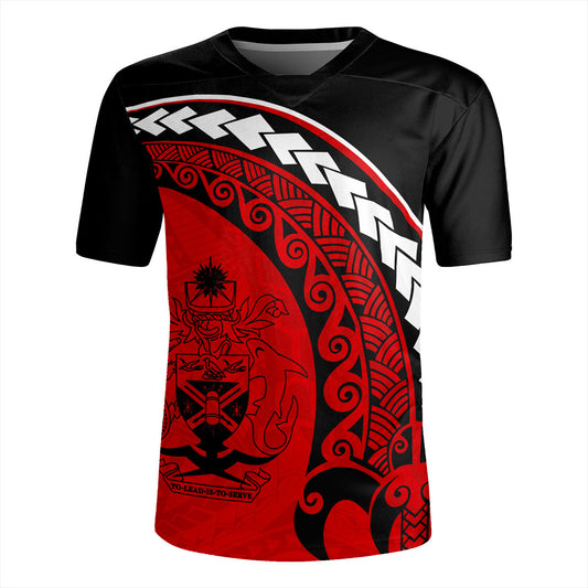 Solomon Islands Rugby Jersey Turtle Polynesian Tribal Coat Of Arms