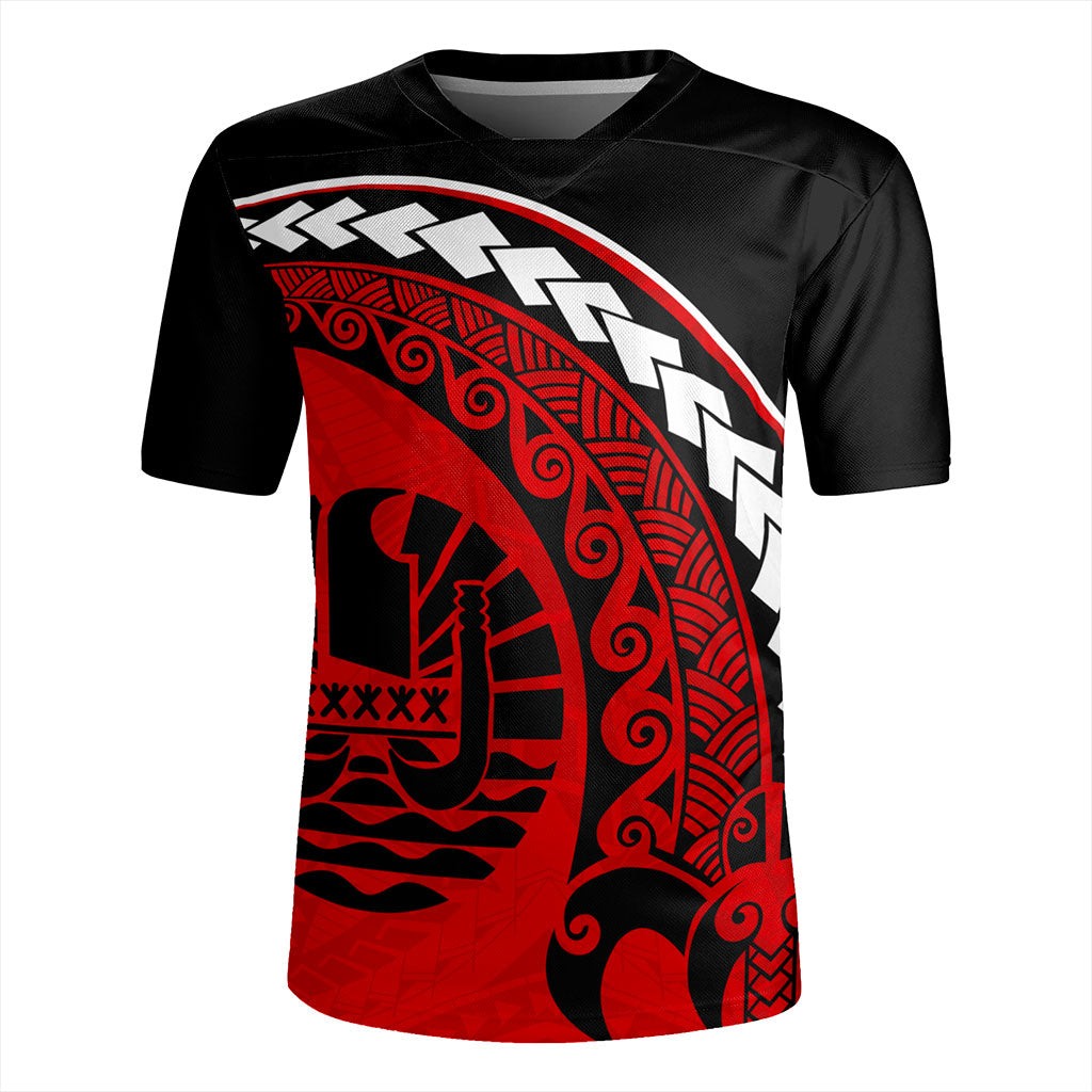Tahiti Rugby Jersey Turtle Polynesian Tribal Coat Of Arms