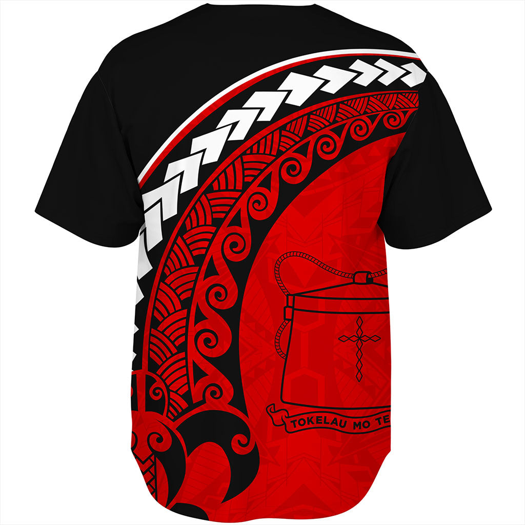 Tokelau Baseball Shirt Turtle Polynesian Tribal Coat Of Arms